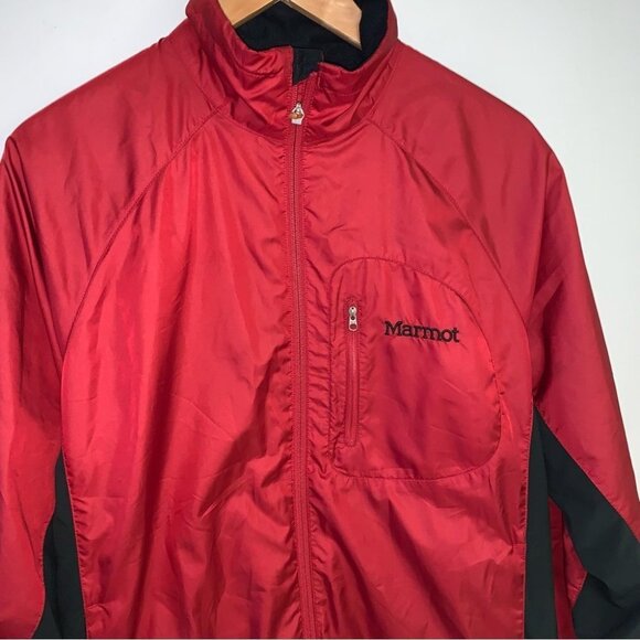 Marmot Lightweight Jacket Men’s Size‎  Small Red Black Lined Full Zip Outdoors - Picture 3 of 8